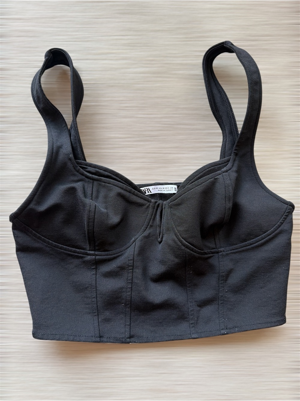 Zara Black Longline Bustier Bralette